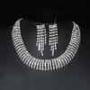 Модный блестящий набор из двух предметов: ожерелье и серьги со стразами, набор украшений со стразами