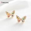 Luxury Design New Colorful Butterfly Pendants And Butterfly Earrings Shiny Zircon Jewelry Accessories For Women
