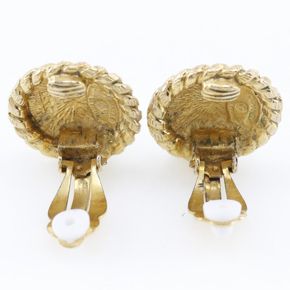 CHANEL COCO Mark Earring vintage Plated Gold 16g Women Used