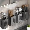 Multifunctional Kitchen Utensil Storage Rack Chopstick Draining Holder Wall-Mounted Freestanding Cutlery Tableware Organizer Box