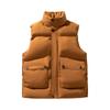 Men's Solid-color Casual Vest, Men's And Women's Style Zipper Stand-up Collar With Cotton Warm Sleeveless Vest