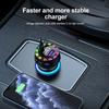 Car Charger USB Port Fast Charging Adapter with LED Light Voltage Monitor FM Bluetooth Transmitter for IPhone Samsung OPPO