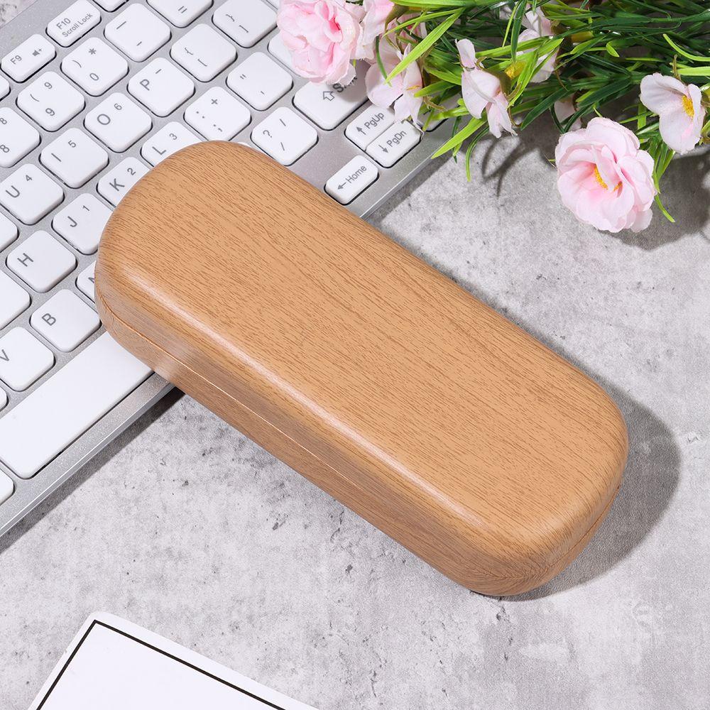Women Men Large Capacity Portable Wood Grain Glasses Box Eyeglasses Case Glasses Holder