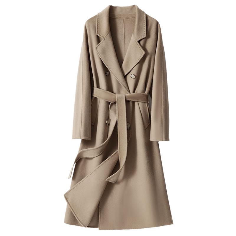 Женское пальто из 100% шерсти TIDENOVEL Осеннее шерстяное длинное пальто Ручной работы Пальто-бушлат Зимняя теплая шерстяная длинная куртка Пальто