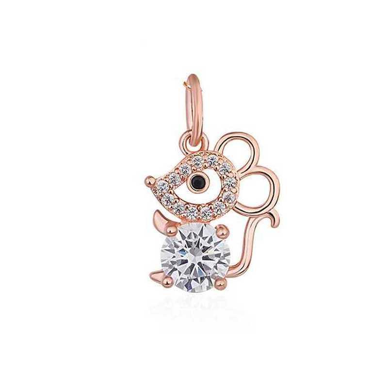 Sace Gems Милая маленькая мышка, медный сплав, циркон, женское ожерелье, модный подарок