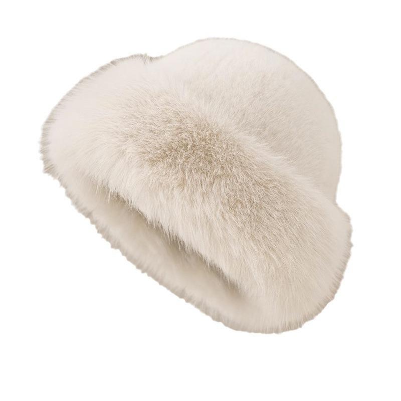 Thicken Plush Fur Hat for Women Fluffy Beanie Winter Warm Thick Hat Mongolian Caps for Cold Weather Snow Caps Elegant Women's