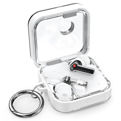 Spigen Nothing Ear (2) Прозрачный чехол с карабином, Защита от потери, Устойчивый к царапинам чехол для наушников, ACS06434 (Реактивный белый)