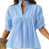 Этот новый модный и повседневный дизайн с V-образным вырезом свободный и удобный, что делает его универсальной рубашкой для работы и повседневной носки.