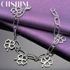 CHSHINE 925 Sterling Silver Four Leaf Flower Pendant Bracelet Fashion Charm Wedding Party For Women Jewelry