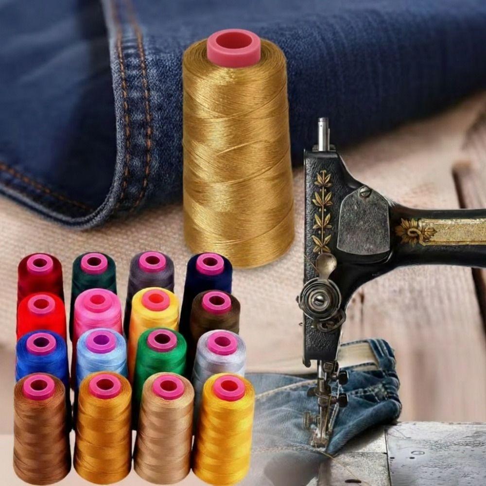 DIY 1300 ярдов 203 Швейные нитки Прочные для обивки 21 цвет Джинсовые нитки Толстые полиэстеровые нитки Для ручного шитья и швейной машины