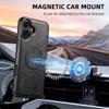 SUTENI M4 For iPhone 16 Magnetic Case with Card Holder Cowhide Texture Leather Back Cover