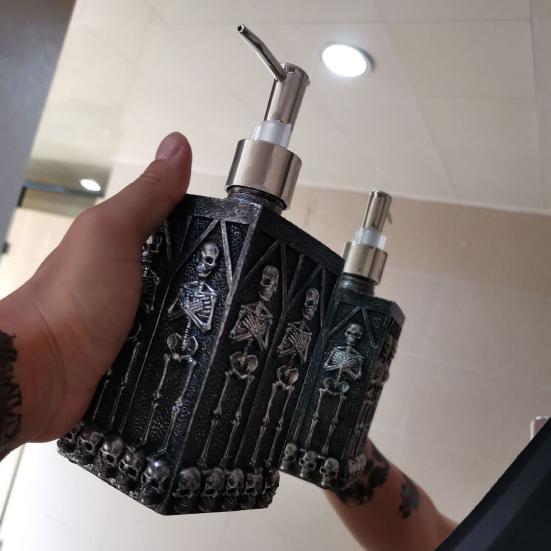 460 мл Дозирующий флакон с рисунком черепа квадратный лосьон эфирные масла мыло диспенсер 3D