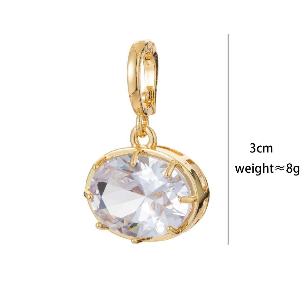 Necklace DIY Necklace Pendant High Permeability Geometric Zircon Pendant Hypoallergenic Nickel Free Elliptical Waterdrop Pendant