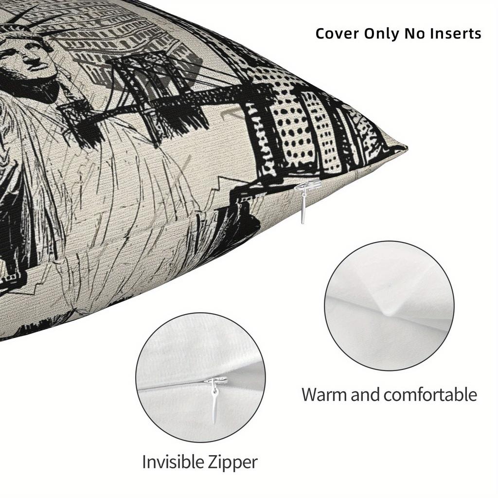 Retro 1980S New York Printed Decorative Pillowcase Travel Accessory For Bedroom Indoor Home Decoration