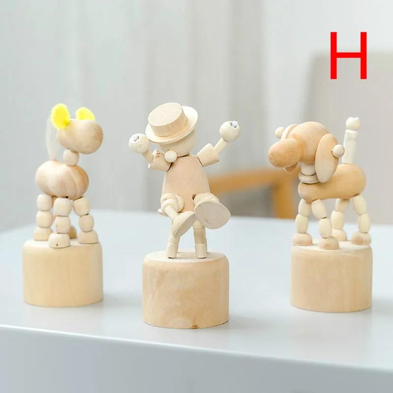 Персонализированные деревянные украшения в виде животных для детской комнаты, настольные забавные маленькие украшения