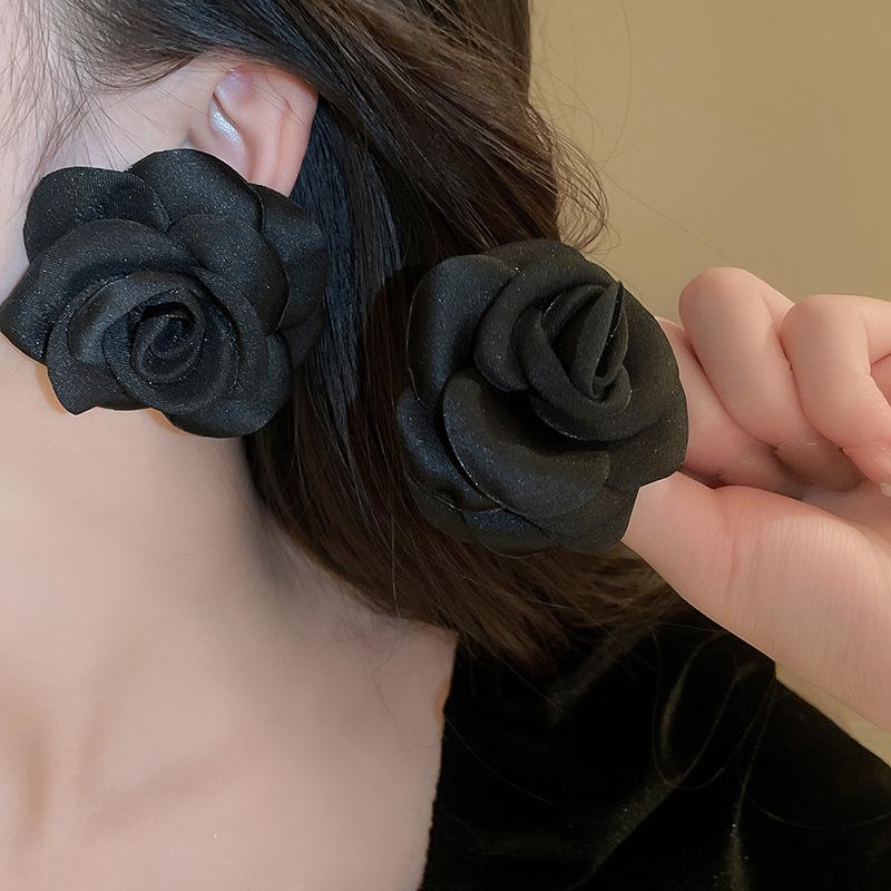 Серьги с розовыми цветами в форме сердца и кошачьим глазом, модные серьги, высококачественные серьги