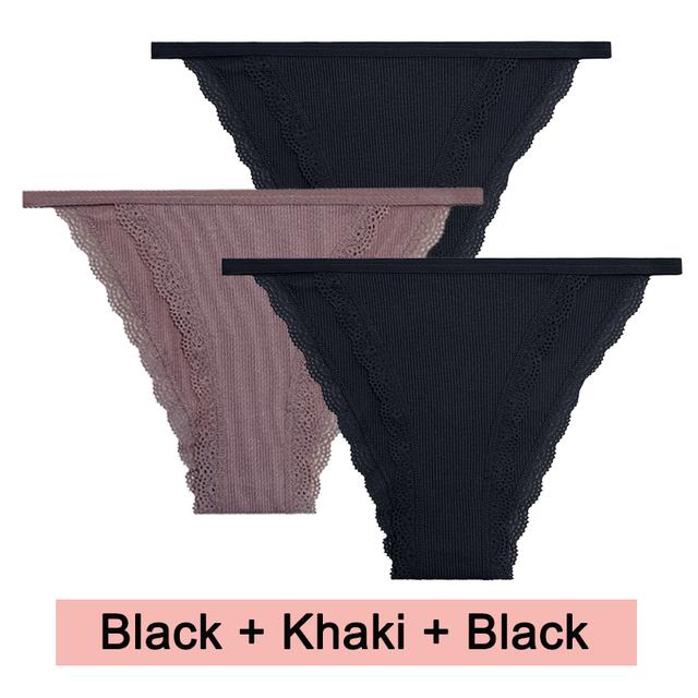 3PCS/Set Lace Women Panties Cotton Underwear Female Lingerie Sexy Panties for Female Intimates Finetoo Ladies Lace Pantys S-XL