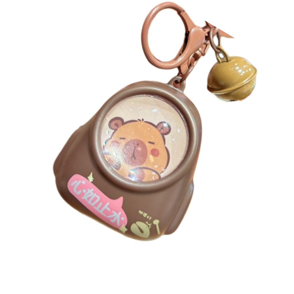 Luminous Capybaras Keychain Portable Cartoon Space Capsule Pendant For Backpack Stylish Animal Night Light Keyring