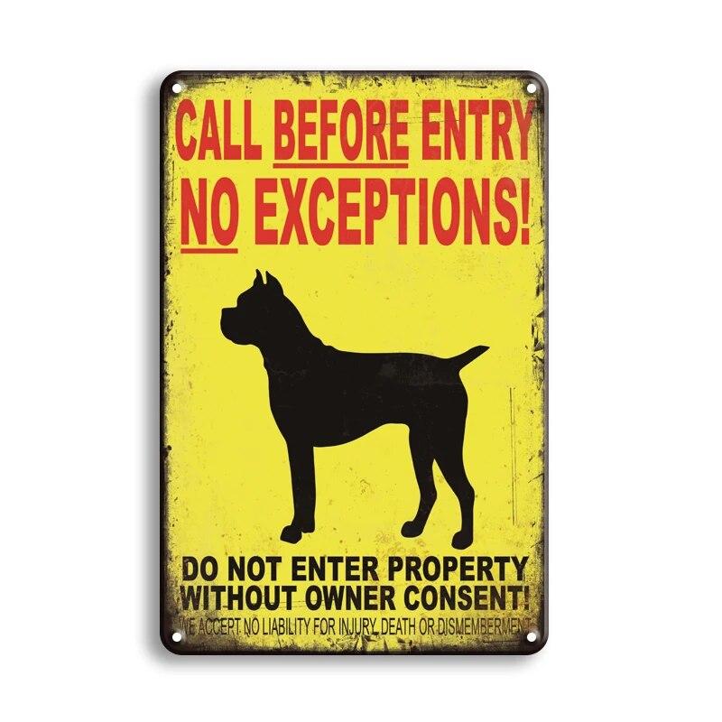 Warning Danger Poster Metal Decor Beware Of The Dog Cat Vintage Tin Sign No Trespassing Farmhouse Wall Decor Family Doorplate