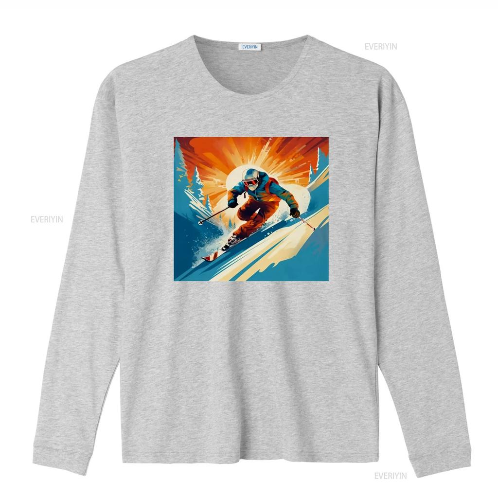 Telemark Skier T Shirt Retro Carving Vintage Adventure Skiing Ride Tele Long or s vintage Washed streetwear Comfortable