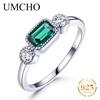 Женское кольцо из стерлингового серебра 925 с нано изумрудом
