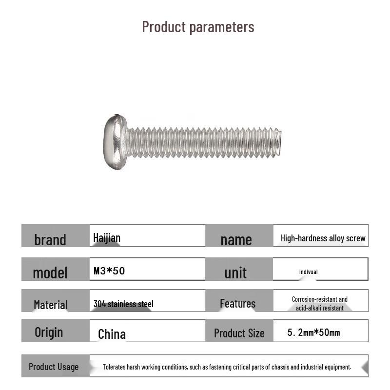 Haijian M3*50 Waterproof Alloy Screw