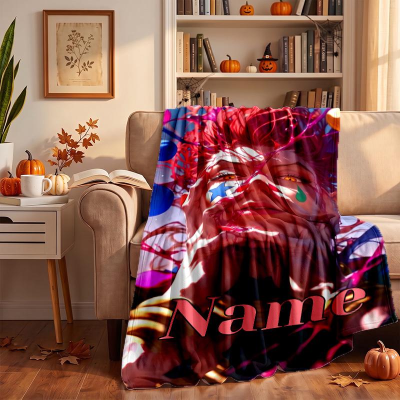Hisoka Custom Flannel Blankets Soft Warm Cozy Throws for Home Decor Holiday Gifts