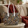 Bohemian Geometric Printed Tote Bag for Women Casual Daily Shopping Carry Shoulder Handbag