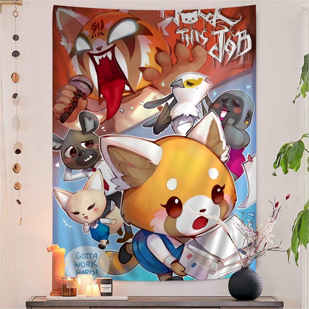 Aggretsuko AnimeRock Hanging Bohemian Tapestry Cheap Hippie Wall Hanging Bohemian Wall Tapestries Mandala Wall Hanging Home