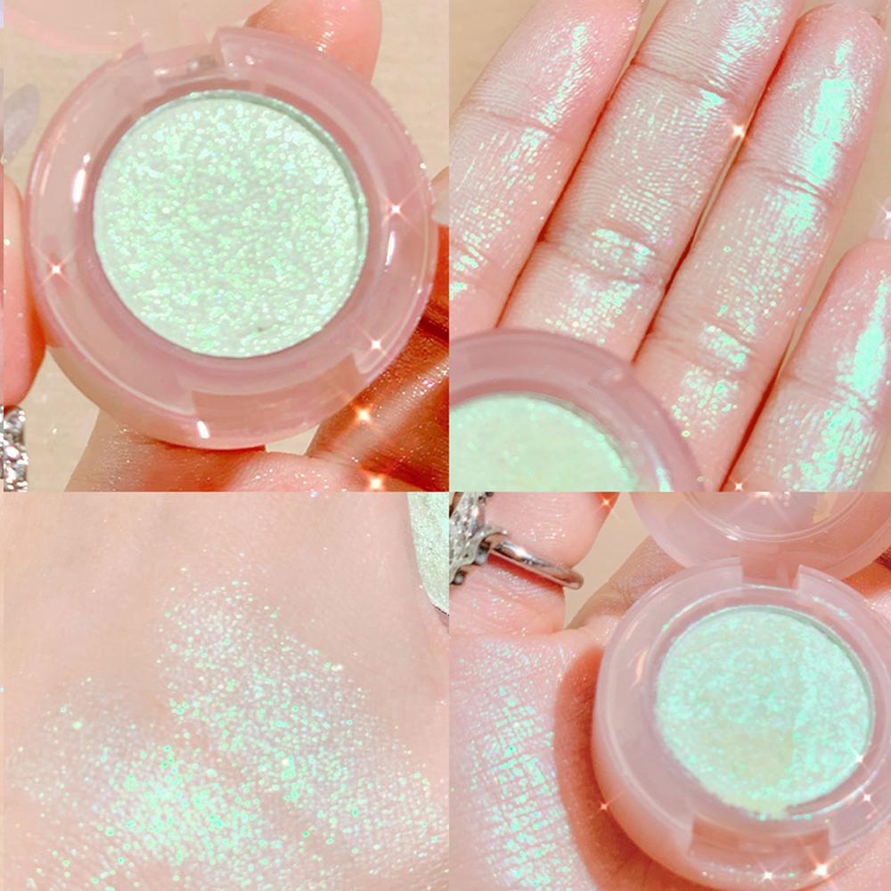 Монохромная палитра теней для век с бриллиантовым блеском, обесцвечивание теней для век, хайлайтер с блестками, водостойкий стойкий пигмент для макияжа глаз