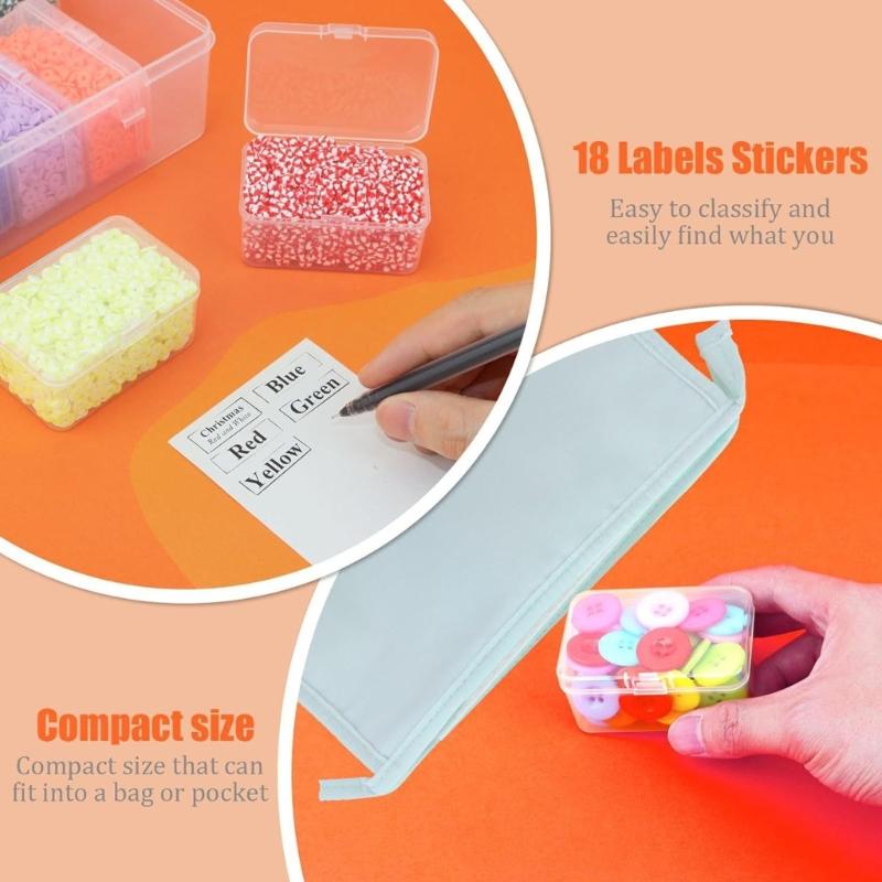 Small Parts Storage Box with 12 Clear Compartments PP Plastic Lidded Organizers Case for Beads Earrings Nail Rhinestones Craft and Desk Accessories