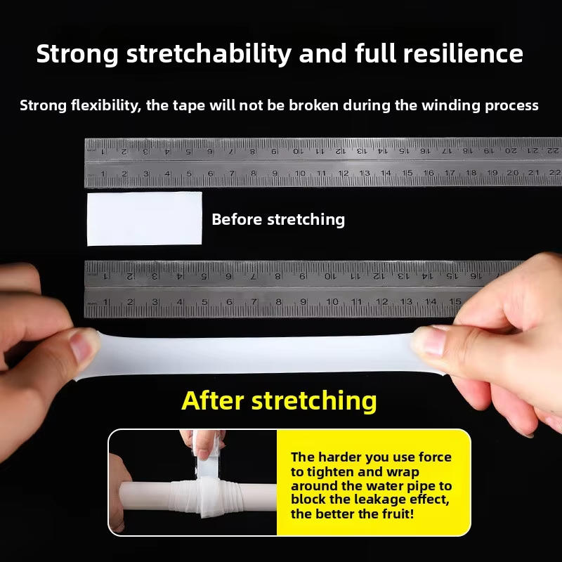 Лента для ремонта протечек водопроводных труб Самоклеящаяся Прочная Водонепроницаемая Лента для Обмотки и Ремонта Протечек Водопроводных Труб Силиконовая Резина Лента для Остановки Протечек