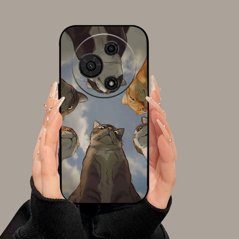 For TCL 605 T517D Case Cute Cartoon Painted Soft Silicone Cover for TCL 60 SE TCL605 60SE Luxury Shockproof Bumper Fundas Cases