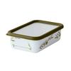 Enamel Storage Fuji with Memo Section That Can Be Written On with Pen and with Sealed Olive Pattern Container, Enamel, Oil-based Erased, Deep, M, Lid,