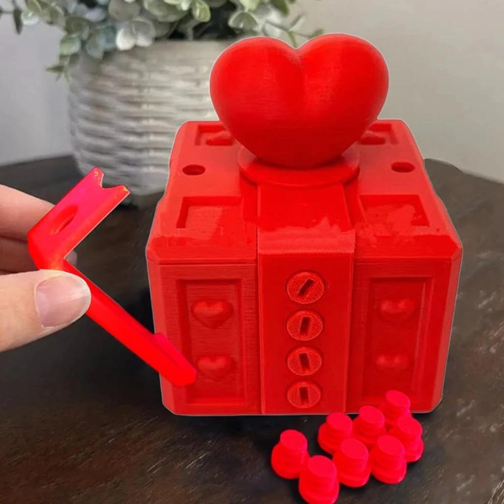 3D-печатная 3D раздражающая подарочная коробка с винтами Дизайн в виде сердца Коробка-шутка с винтами Pop It Сенсорный Органайзер для снятия стресса Упаковка