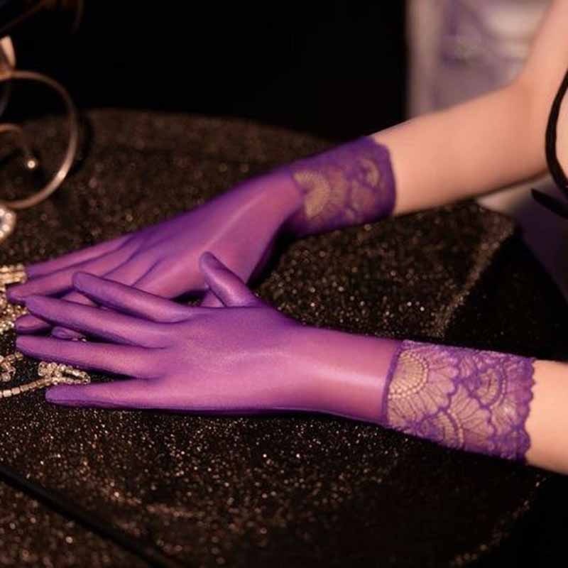 Женские Сексуальные Кружевные Гладкие Матовые Блестящие Короткие Перчатки Прозрачные Без Швов Варежки Высокоэластичные Плотные Чулки Перчатки Аксессуары