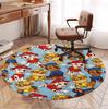 PAW Patrol Pattern Round Rug, Indoor/Outdoor Mat, for Picnic, Gameroom, Bedroom, Office, Living Room, Home Decor Carpet, Birthday Gift