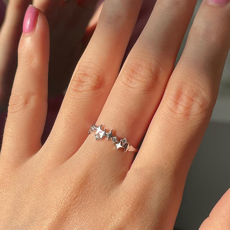 Изысканное золотое разомкнутое кольцо: Японский и корейский стиль, тонкое кольцо с бриллиантами, штабелируемые и элегантные украшения для пальцев