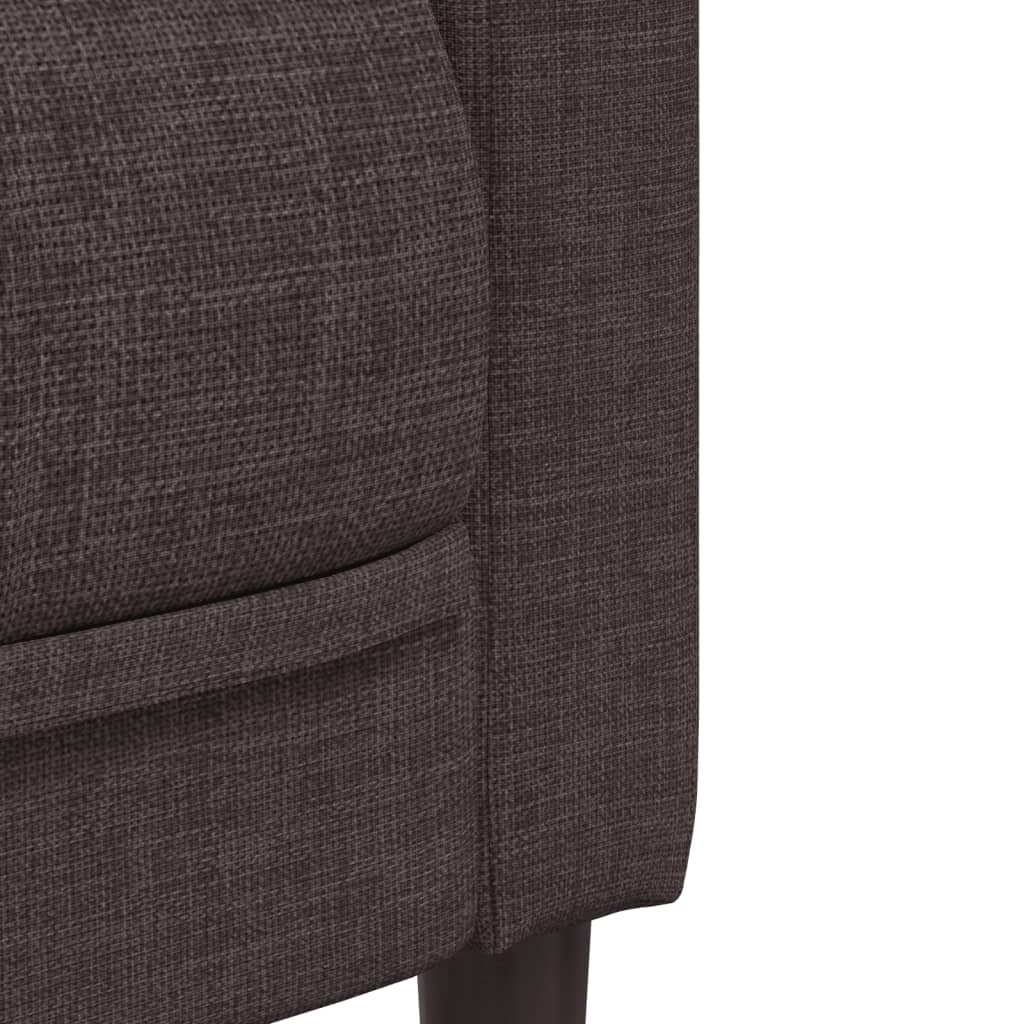 2 Seater Sofa in Dark Brown Fabric