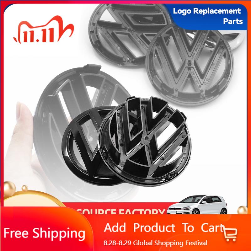 BRW1 2026 Hot For Volkswagen VW Emblems Car Trash VW 120mm 110mm Car Logo Emblem Hood Front And Rear Tail Mark Rear Badge 6R0853600A dv2