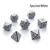 7Pcs/set Pattern Multi-sided Dice Digital Dice Multi-sided Engraving Pattern Dice Set Board Game Accessories