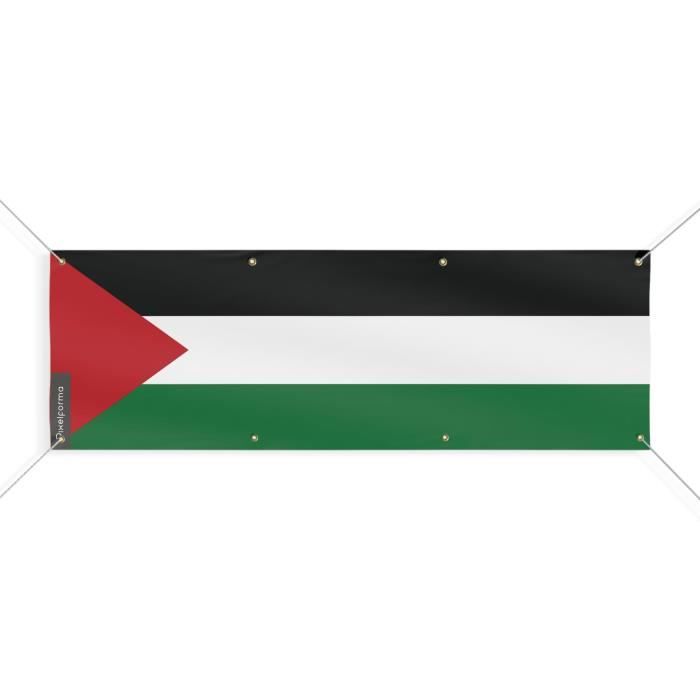 Bannière Drapeau De La Palestine 8 Oeillets 40x120 Cm