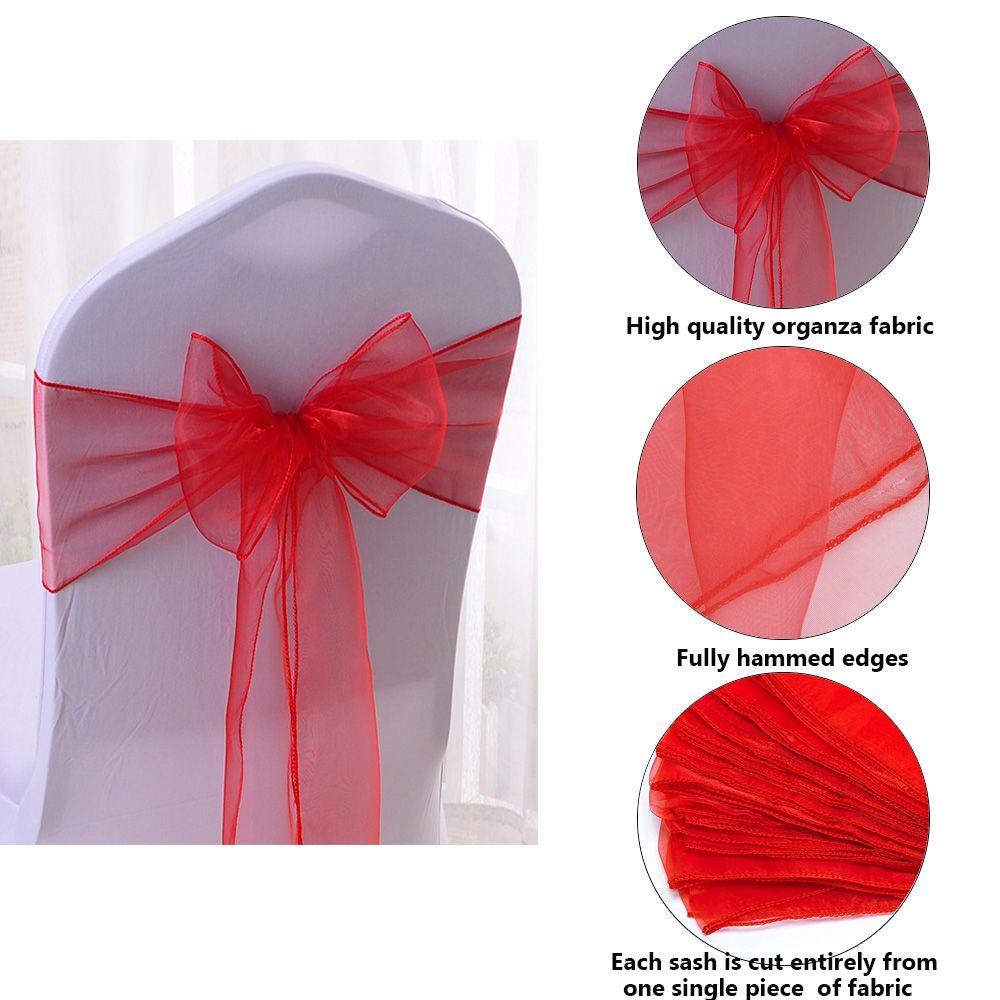 Ribbon Seat Cover Tie Events Banquets Chair Back Decor Chair Bows Sashes Wedding Reception Supplies