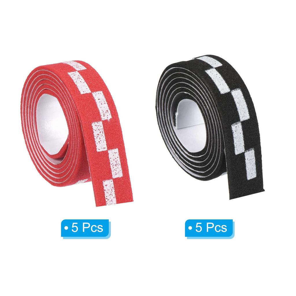 PATIKIL 450mm Table Tennis Side Ping Pong Edge Tape with Rubber and Blade Edge Protection for Paddle Red and Black Tape, 10-Piece Set, Rackets,