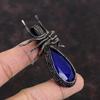 Faceted Blue Sapphire Pendant Copper Wire Wrapped Pendant Handmade Pendant Copper Wire Wrap Jewelry Gift For Mother Gemstone Spider Pendant