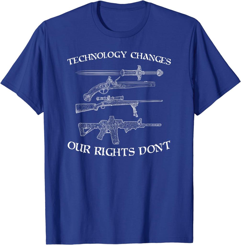 Technology Changes Our Rights Dont Pro Gun 2nd AUnisexdUnisext TShirt New 100 Cotton ONeck Short Sleeve Casual Unisexs Tshirt