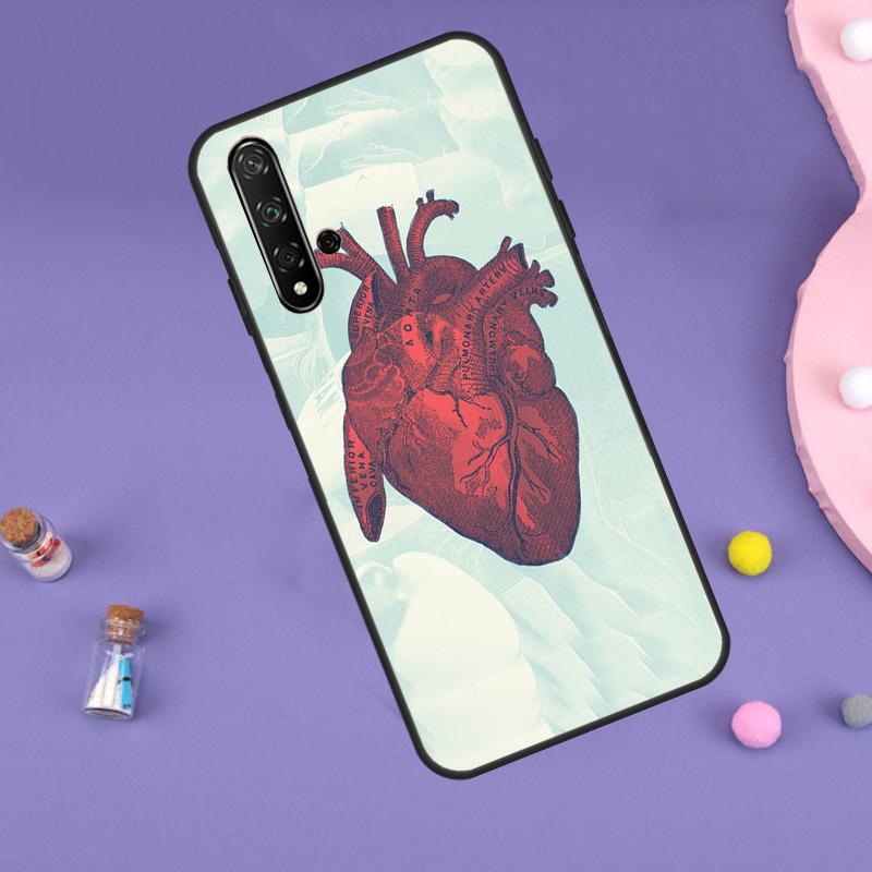 Anatomical Heart Anatomy Case For Huawei P30 P20 P40 Lite Nova 5T 11i 8i 3i 9 10 SE 11 Pro Y90 Y70 Y61 Y60 Y91 Cover