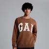 Gap Вязаный свитер унисекс с жаккардовым логотипом и круглым вырезом