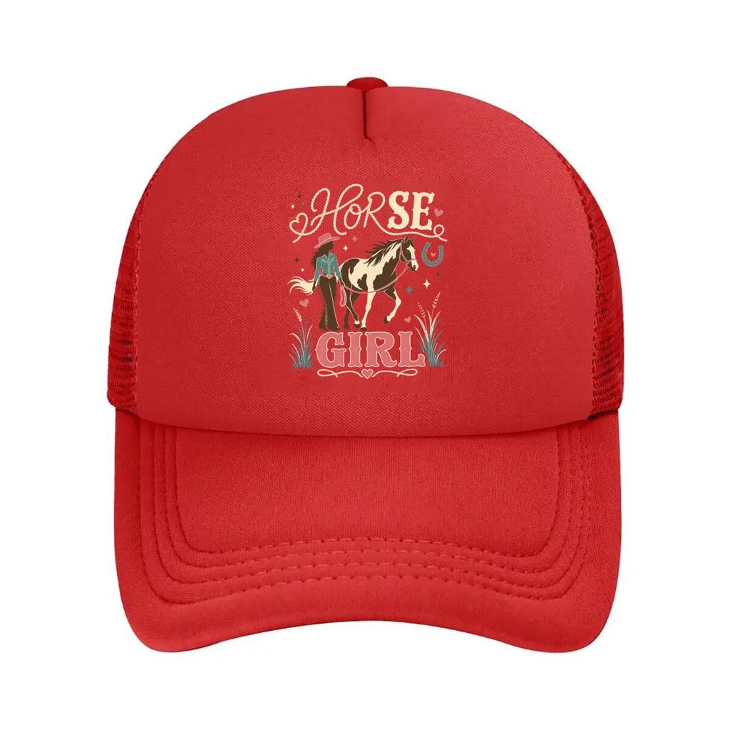 Western Riding Dream Horse Lover Mesh Baseball Cap Polyester Forward Observations Hat Adjustable Golf Hat Summer