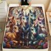 1PC Animals Print Flannel Blanket, High quality Comfortable for All Seasons, Home Decor, Warmth and Comfort